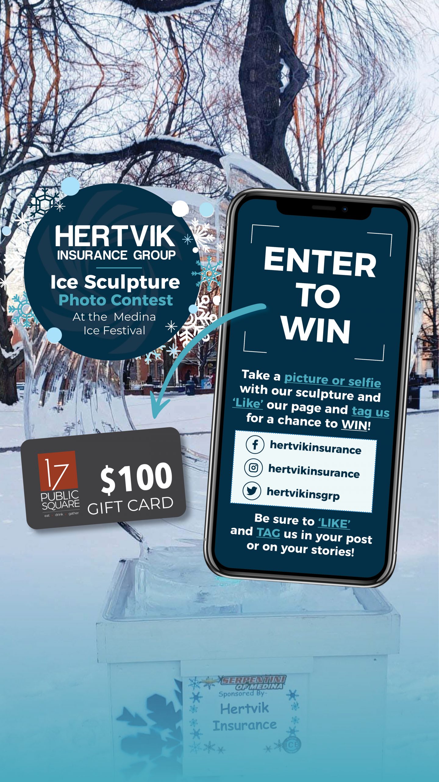Medina Ice Festival Giveaway Photo Contest Hertvik Insurance Group Medina OH