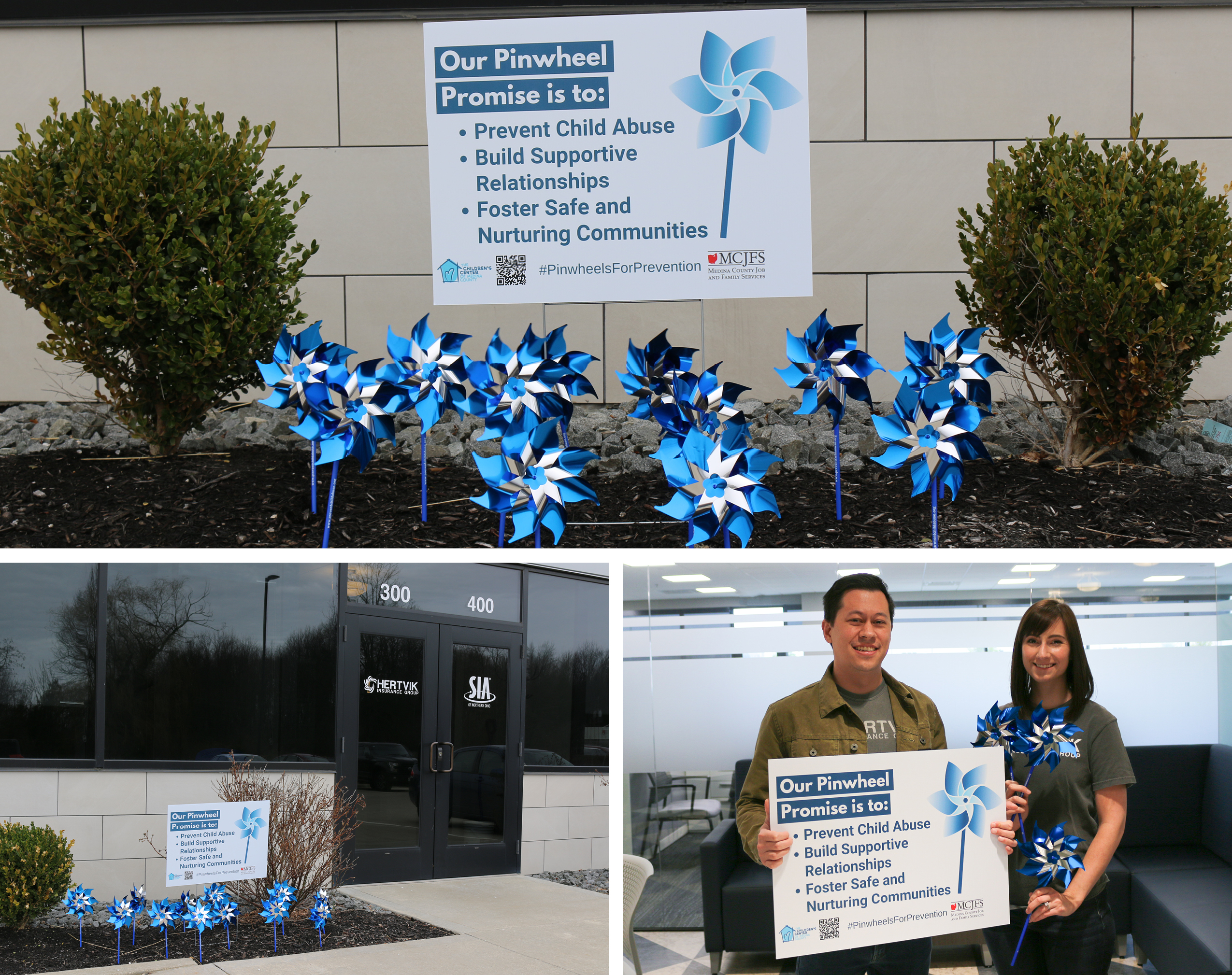 Hertvik Cares The Children's Center of Medina County Pinwheel Garden Promise 2023