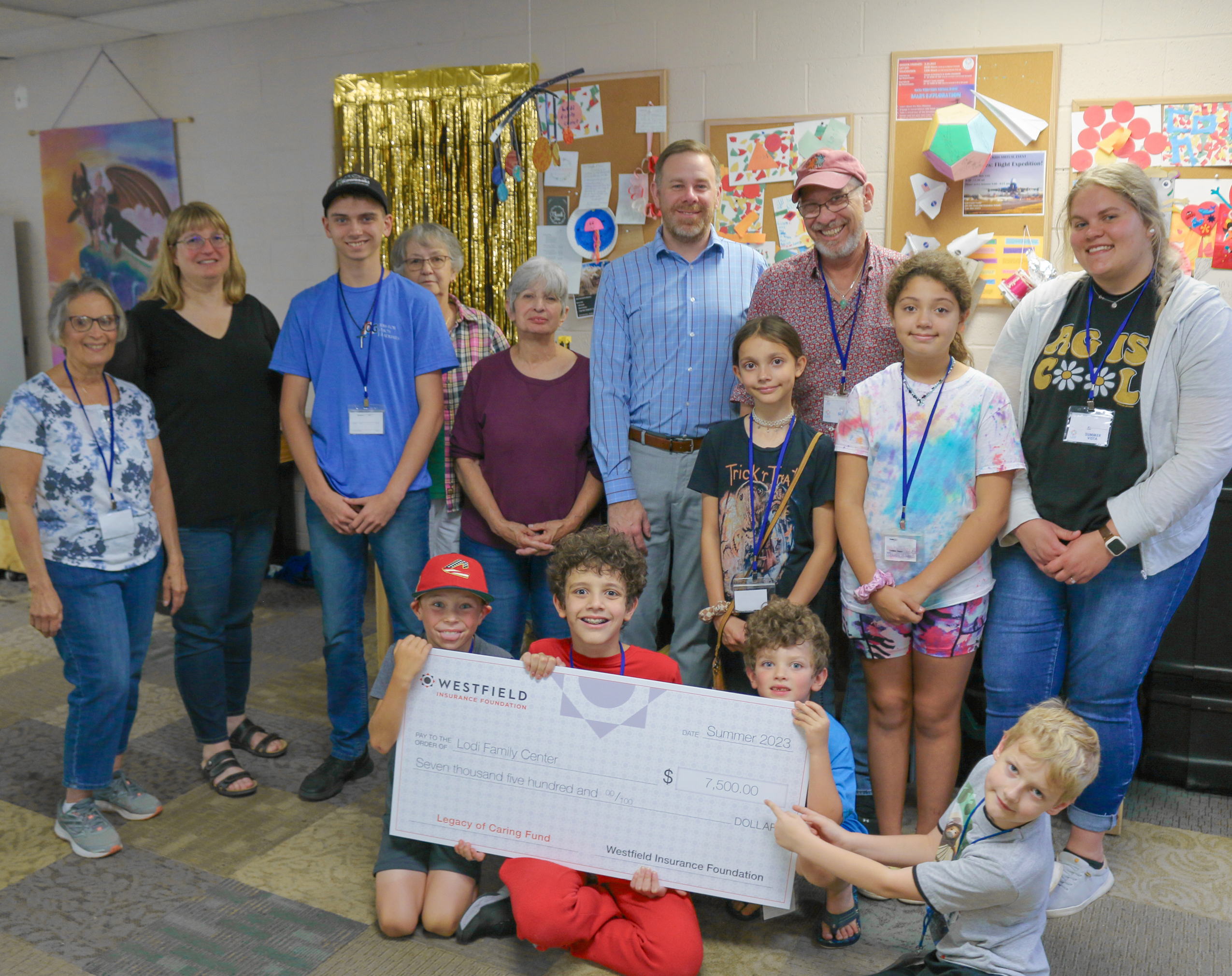 Hertvik Cares Lodi Family Center Westfield Legacy of Caring Donation