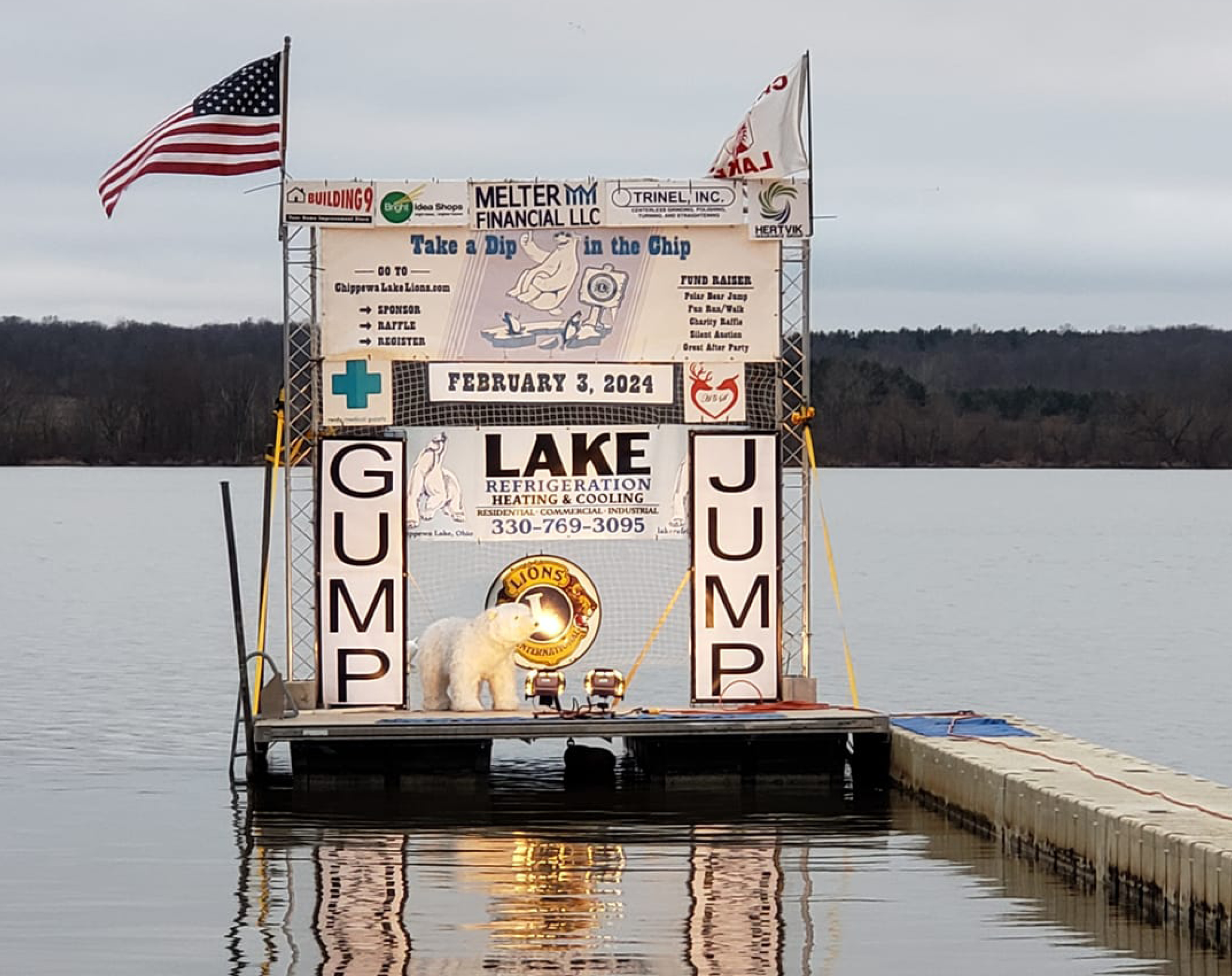 Hertvik Cares Chippewa Lake Lions Club Foundation Polar Bear Plunge Jump 2024