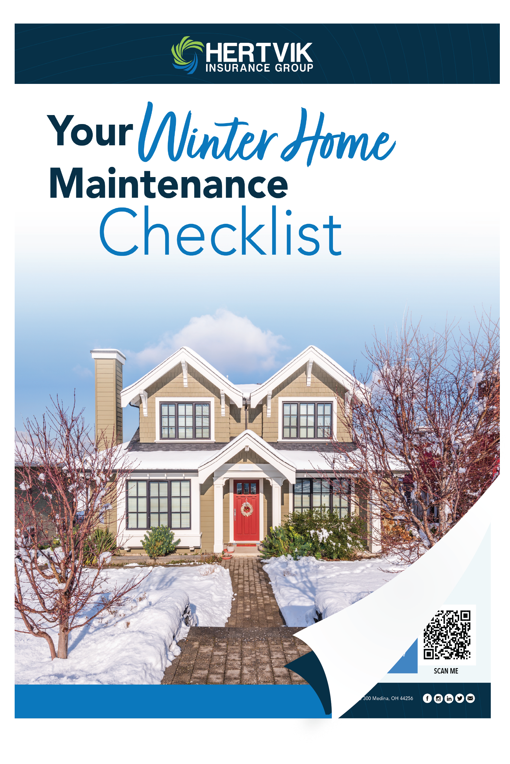 Your FREE Winter Home Maintenance Checklist Guide PDF Hertvik Insurance Group Medina OH