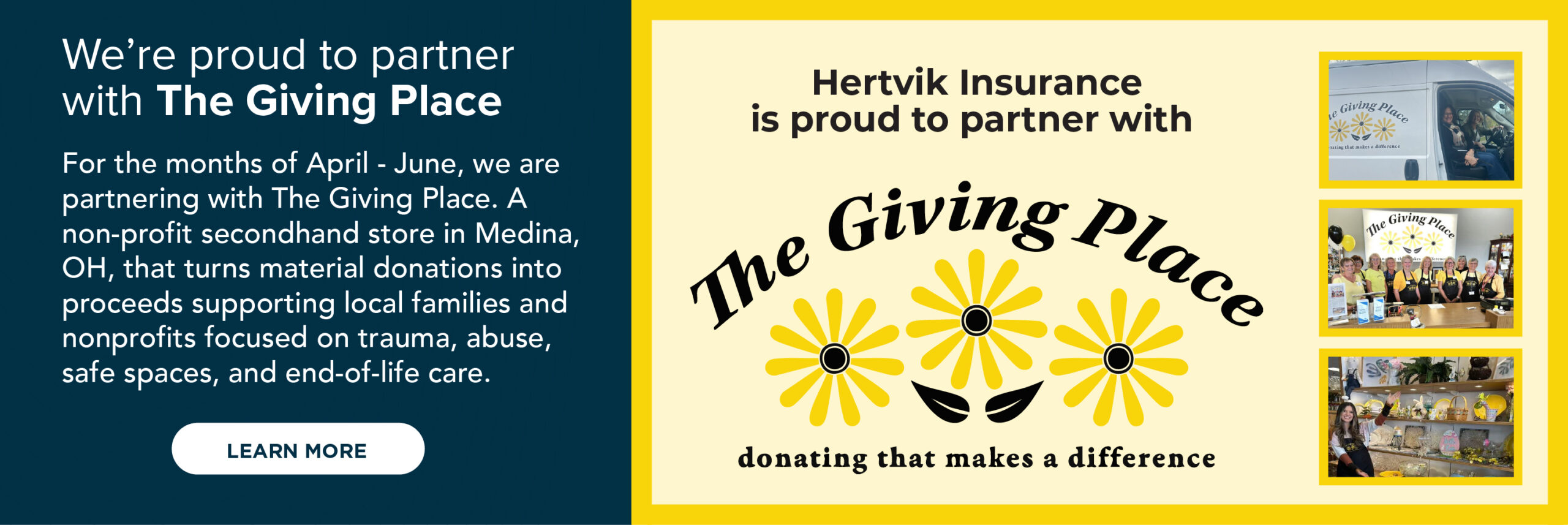 The Giving Place Hertvik Cares Hertvik Insurance Group Medina OH