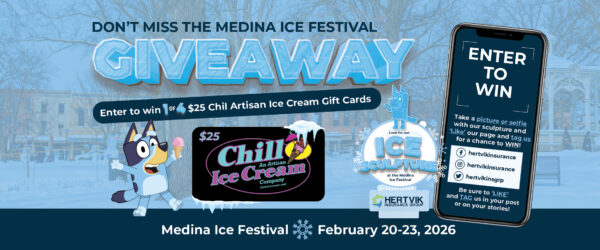 Hertvik Insurance Group Medina Ice Festival 2026 Ice Sculpture